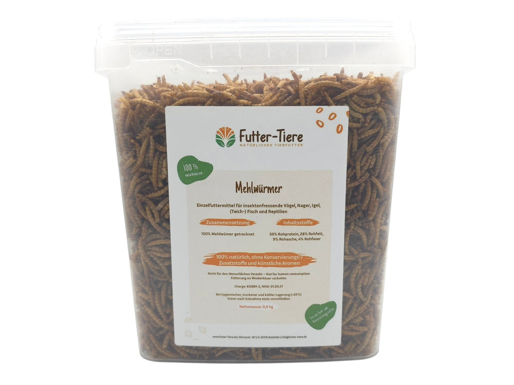 mehlwürmer aufbewahren Mehlwürmer getrocknet im Eimer – Proteinreiches Naturfutter Kaufen –  futter-tiere.de